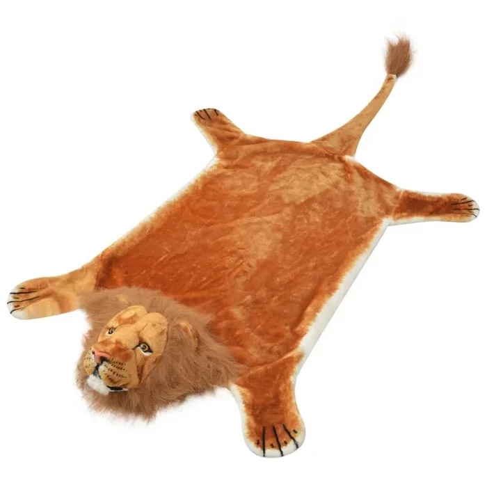 vidaXL Alfombra afelpada de león 205 cm marrón