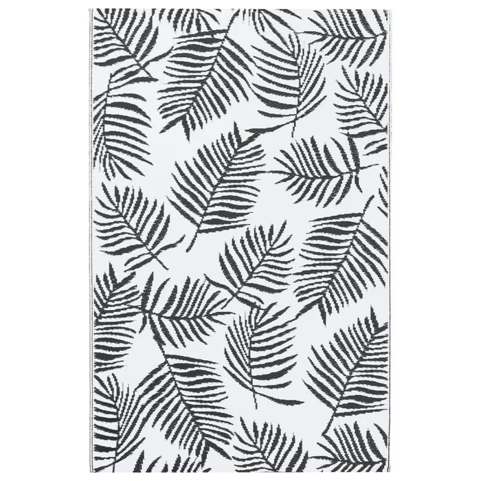 vidaXL Alfombra de exterior ARAKIL blanca y negra 120×180 cm PP