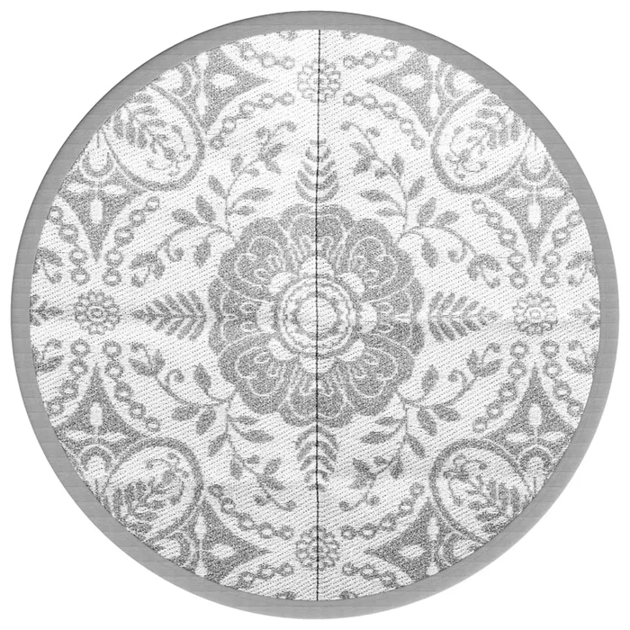 vidaXL Alfombra de exterior ARAKIL gris claro Ø160 cm PP
