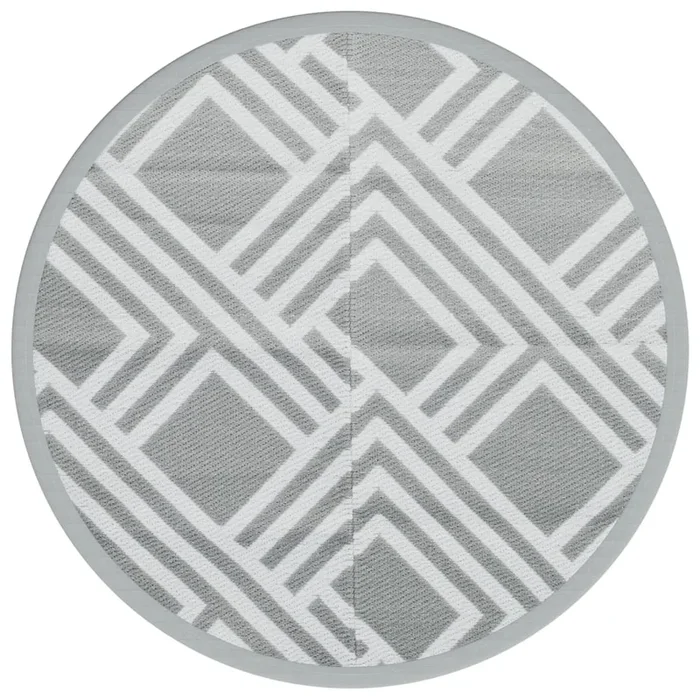 vidaXL Alfombra de exterior ARAKIL gris Ø160 cm PP (6)