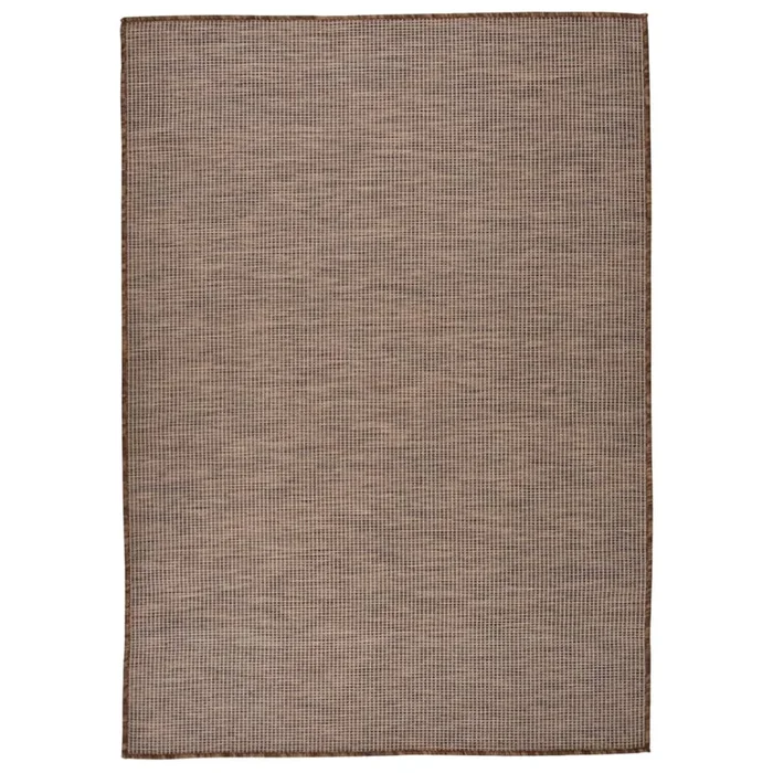 vidaXL Alfombra de exterior de tejido plano marrón 140×200 cm