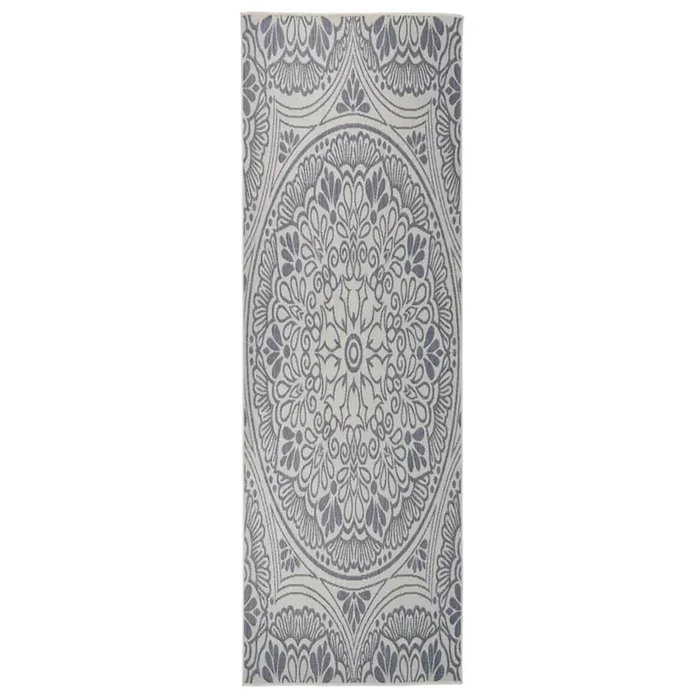 vidaXL Alfombra de exterior de tejido plano rayas azules 80×250 cm (2)