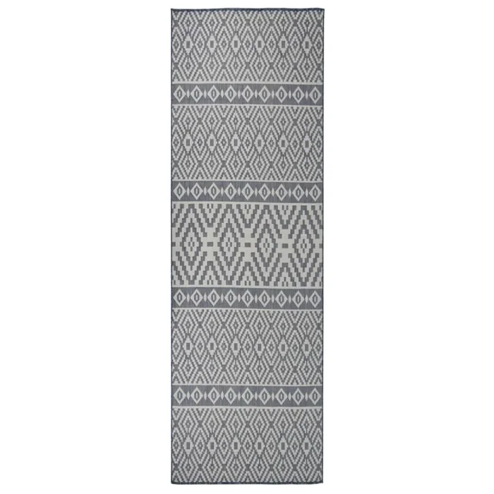 vidaXL Alfombra de exterior de tejido plano rayas azules 80×250 cm