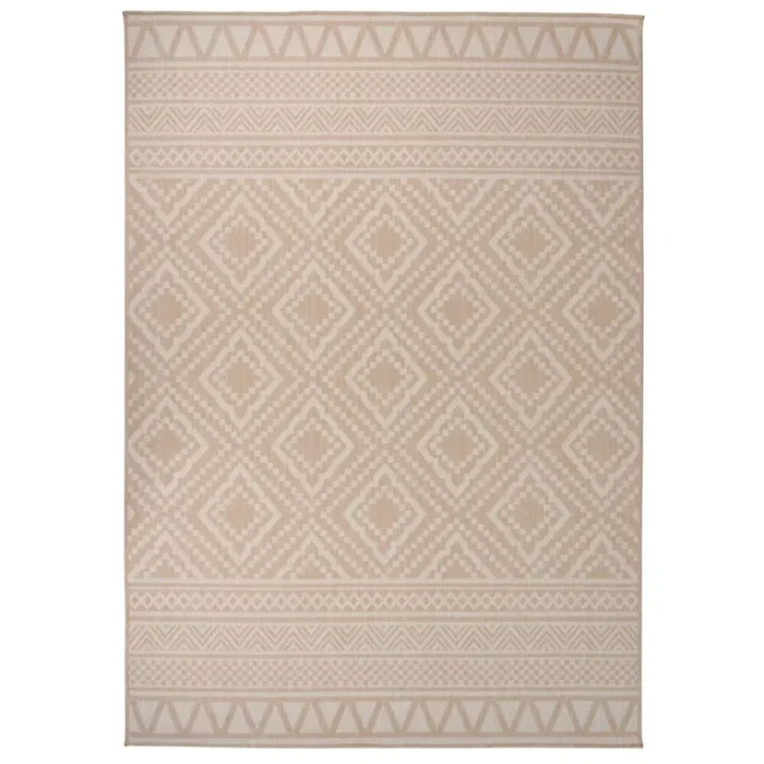 vidaXL Alfombra de exterior de tejido plano rayas marrones 140×200 cm