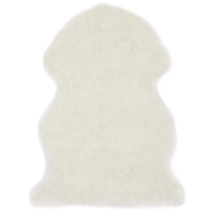 vidaXL Alfombra de piel de oveja sintética blanco 60×90 cm