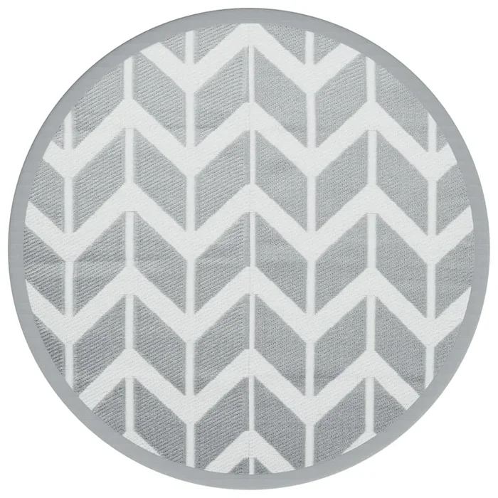 vidaXL Alfombra exterior ARAKIL gris Ø200 cm PP (5)