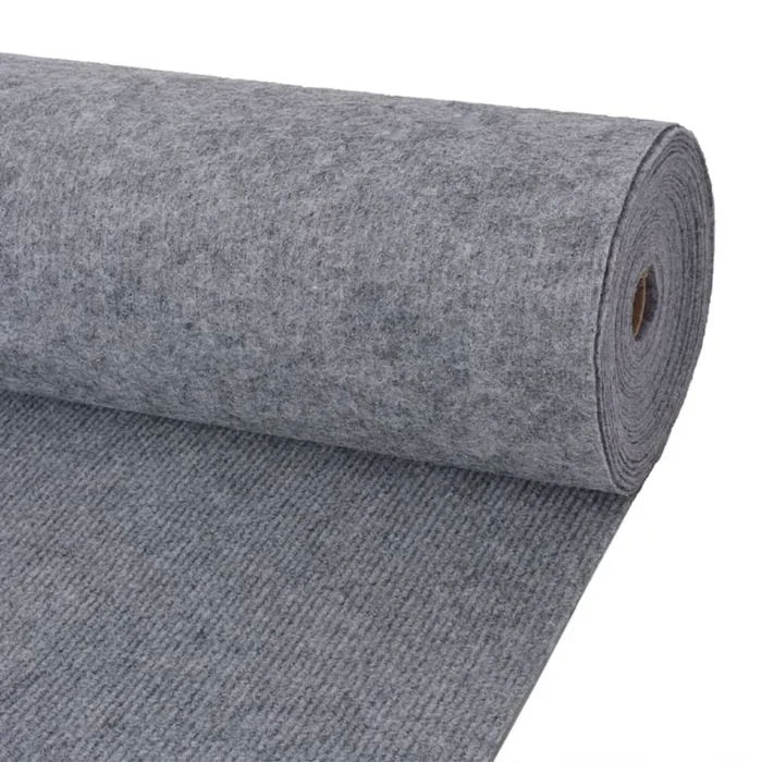 vidaXL Alfombra para eventos estriada gris 1,2×10 m