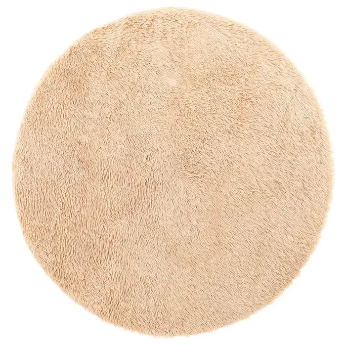 vidaXL Alfombra peluda de pelo largo NAVARRA beige 240x240cm poliéster (2)