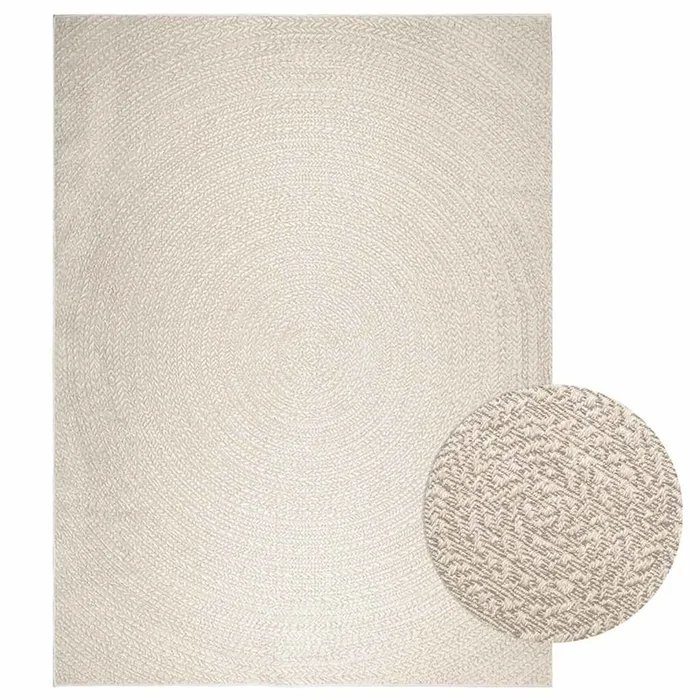 vidaXL Alfombra ZIZUR apariencia yute interior exterior crema (14)