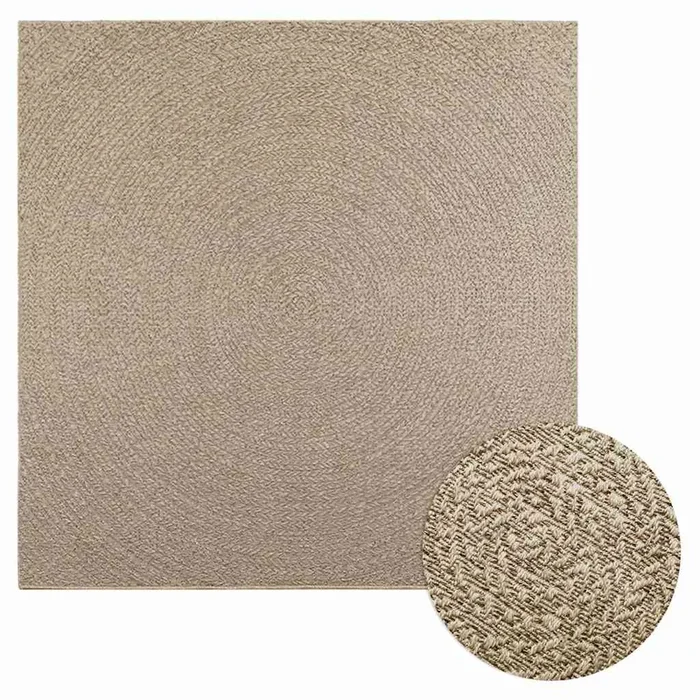 vidaXL Alfombra ZIZUR aspecto yute interior/exterior beige 200×200 cm