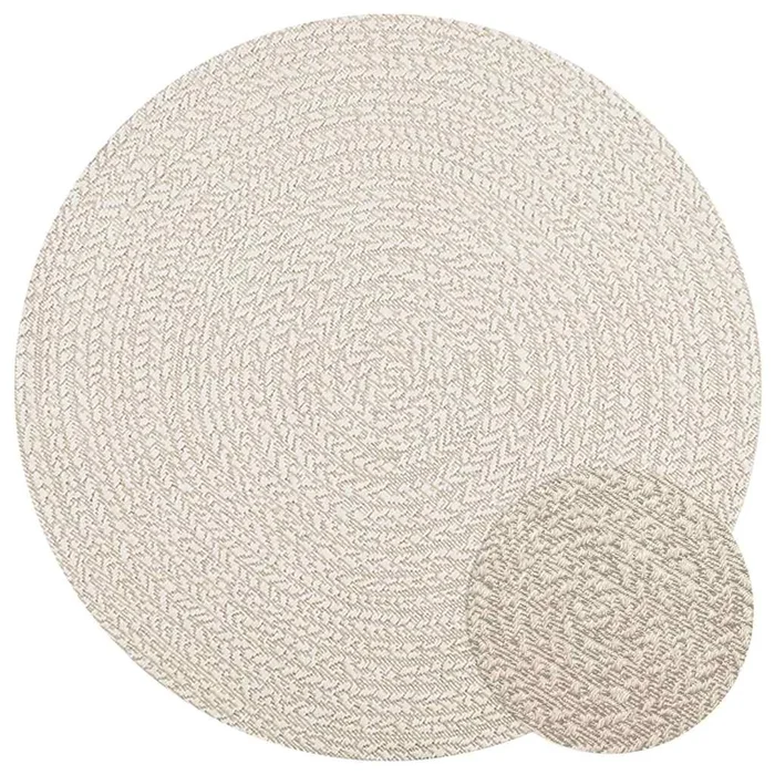vidaXL Alfombra ZIZUR aspecto yute interior/exterior crema Ø 120 cm