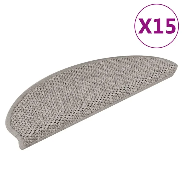 vidaXL Alfombrillas autoadhesivas sisal 15 uds platina 65x21x4 cm