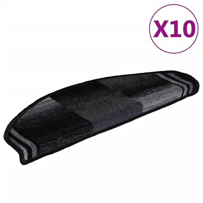 vidaXL Alfombrillas escalera autoadhesivas 10 uds 65x21x4 cm