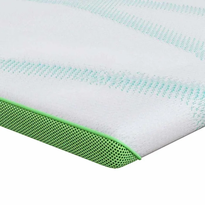 vidaXL Almohadillas para colchón Blanco y verde 180 x 200 cm