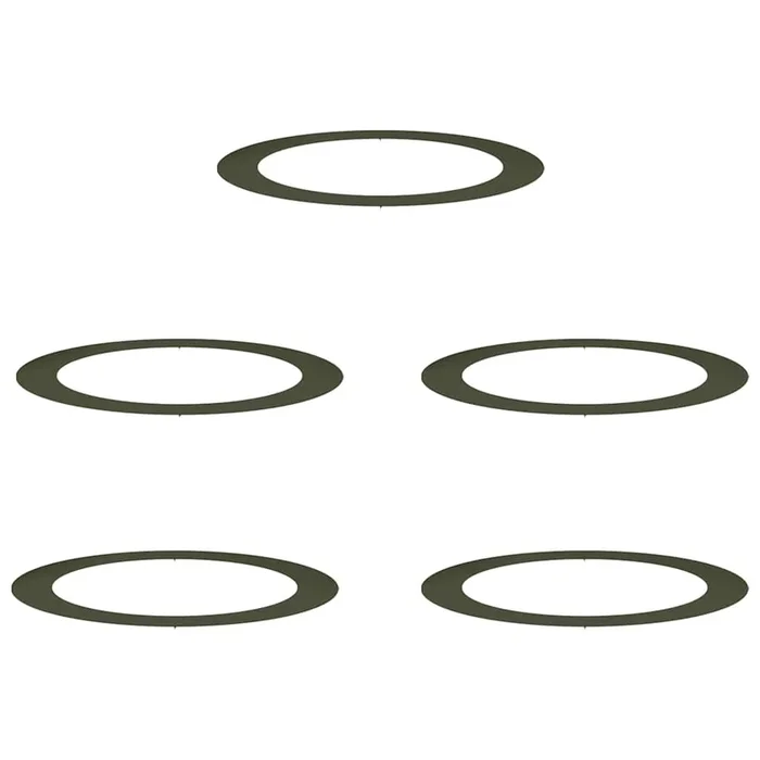 vidaXL Anillos planos para árboles 5 pcs Verde oliva Ø90 / 120 cm Acero