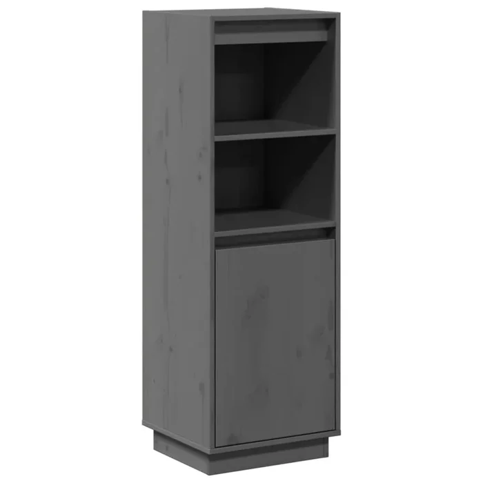 vidaXL Aparador alto de madera maciza de pino gris 37x34x110 cm