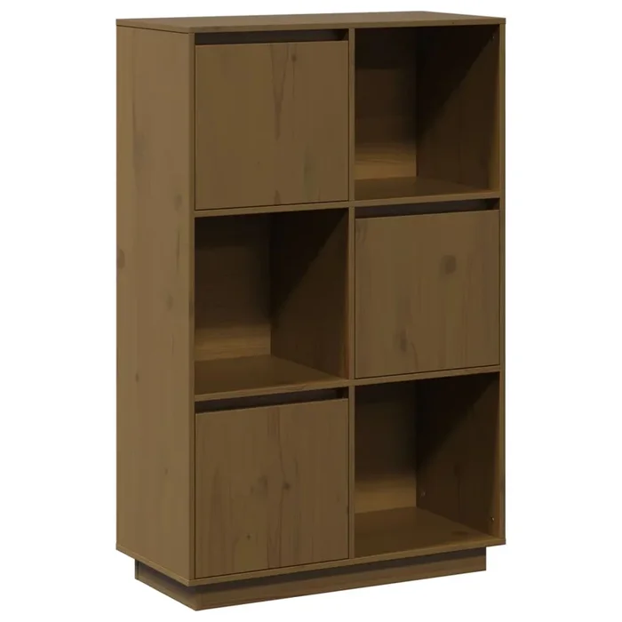 vidaXL Aparador alto de madera maciza de pino marrón miel 74x35x117 cm
