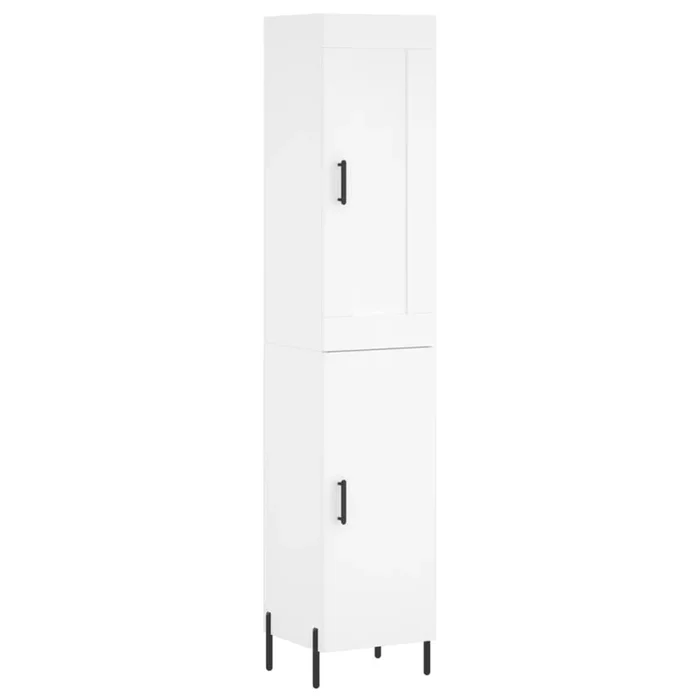 vidaXL Aparador alto madera contrachapada blanco 34,5x34x180 cm (34)