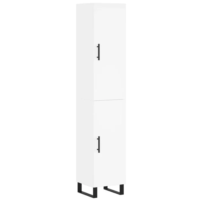 vidaXL Aparador alto madera contrachapada blanco 34,5x34x180 cm (41)