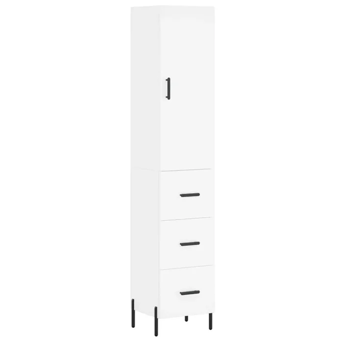 vidaXL Aparador alto madera contrachapada blanco 34,5x34x180 cm (72)
