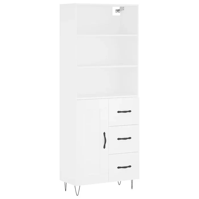 vidaXL Aparador alto madera contrachapada blanco 69,5x34x180 cm (119)