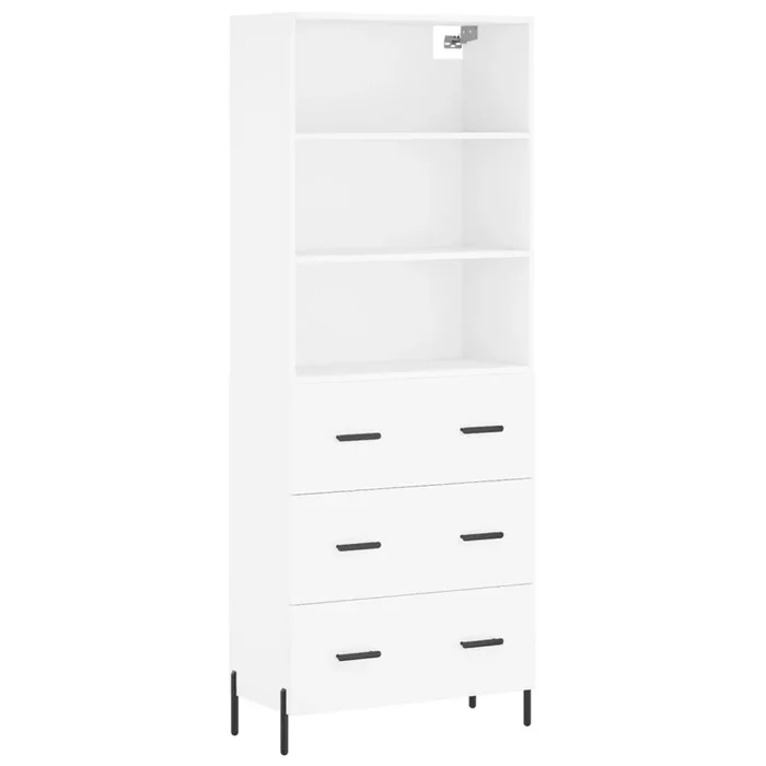 vidaXL Aparador alto madera contrachapada blanco 69,5x34x180 cm (157)