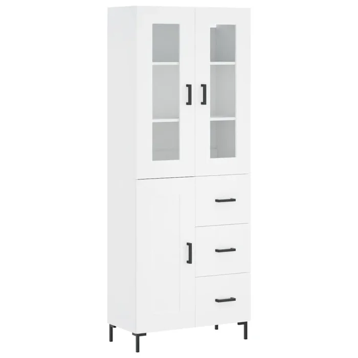 vidaXL Aparador alto madera contrachapada blanco 69,5x34x180 cm (31)