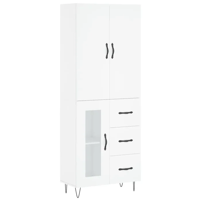 vidaXL Aparador alto madera contrachapada blanco 69,5x34x180 cm (32)