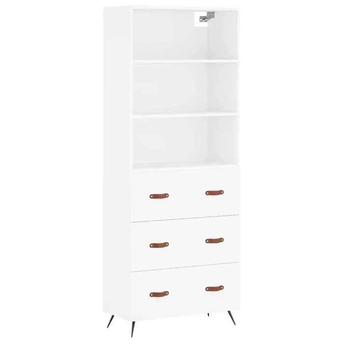 vidaXL Aparador alto madera contrachapada blanco 69,5x34x180 cm (89)