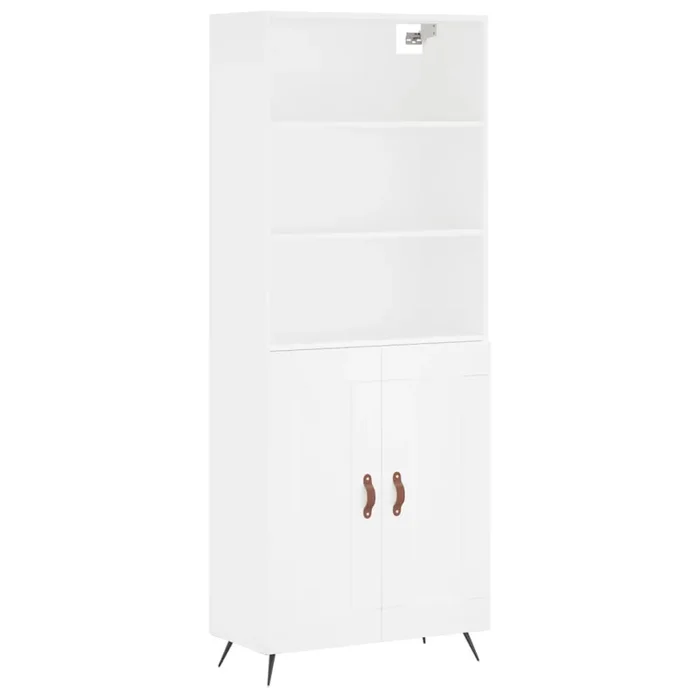 vidaXL Aparador alto madera contrachapada blanco 69,5x34x180 cm (98)