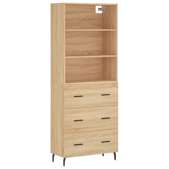 vidaXL Aparador alto madera contrachapada color roble 69,5x34x180 cm (39)