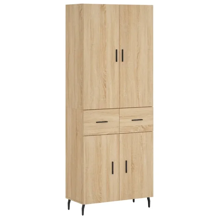 vidaXL Aparador alto madera contrachapada color roble 69,5x34x180 cm (6)