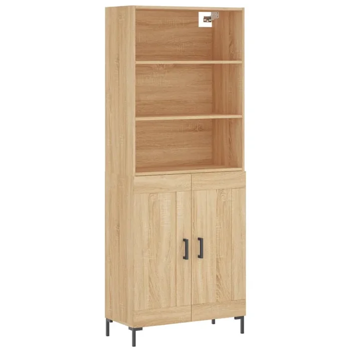 vidaXL Aparador alto madera contrachapada color roble 69,5x34x180 cm (70)
