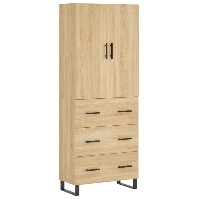 vidaXL Aparador alto madera contrachapada color roble 69,5x34x180 cm (80)