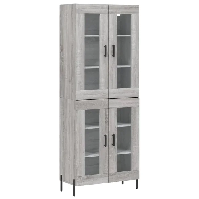 vidaXL Aparador alto madera contrachapada gris sonoma 69,5x34x180 cm (109)