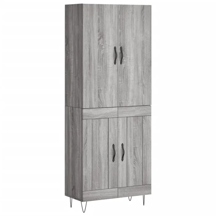 vidaXL Aparador alto madera contrachapada gris sonoma 69,5x34x180 cm (170)