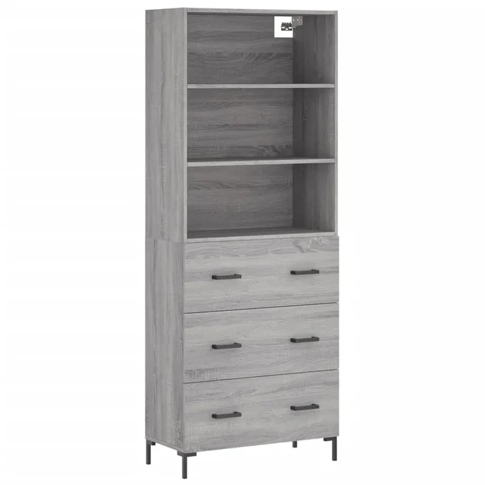 vidaXL Aparador alto madera contrachapada gris sonoma 69,5x34x180 cm (196)