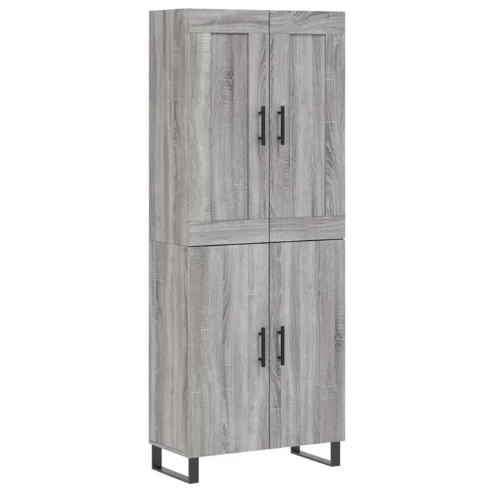 vidaXL Aparador alto madera contrachapada gris sonoma 69,5x34x180 cm (36)