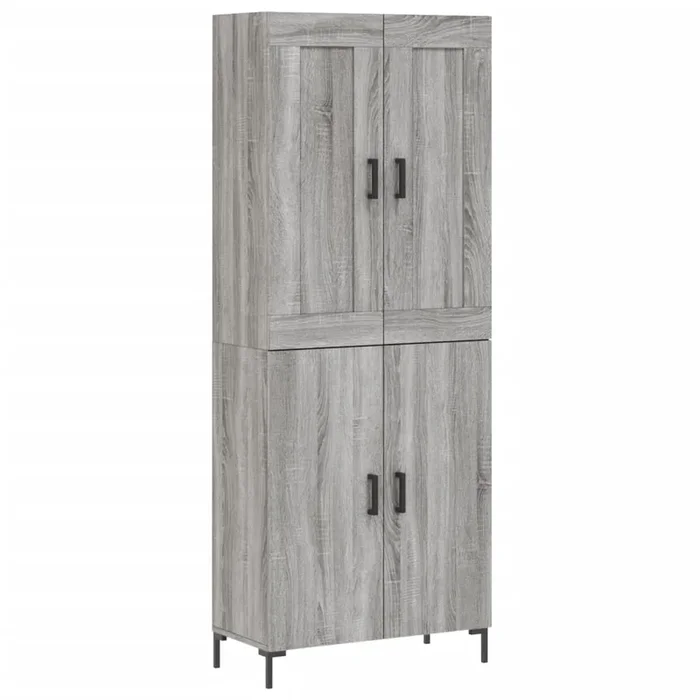 vidaXL Aparador alto madera contrachapada gris sonoma 69,5x34x180 cm (54)