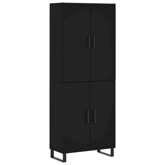 vidaXL Aparador alto madera contrachapada negro 69,5x34x180 cm (8)