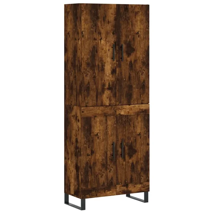 vidaXL Aparador alto madera contrachapada roble ahumado 69,5x34x180 cm (35)