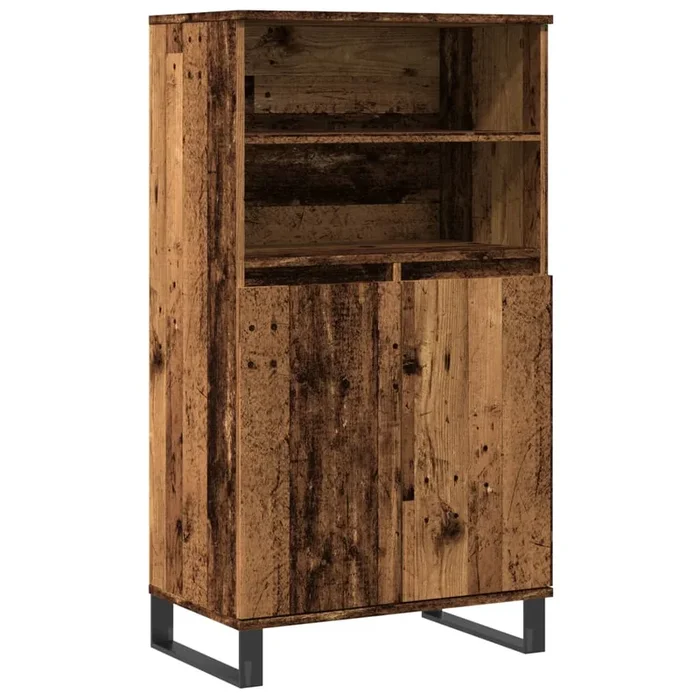 vidaXL Aparador alto madera de ingeniería envejecida 60x36x110 cm (2)