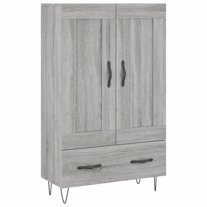 vidaXL Aparador alto madera de ingeniería gris Sonoma 69,5x31x115 cm (15)