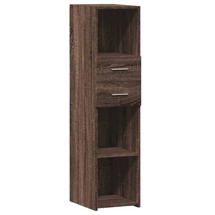 vidaXL Aparador alto madera de ingeniería marrón roble 30×42,5×124 cm