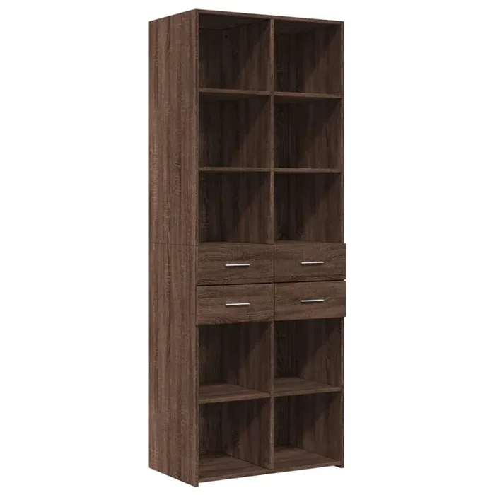 vidaXL Aparador alto madera de ingeniería marrón roble 70×42,5×185 cm (2)