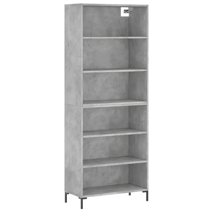 vidaXL Aparador alto madera ingeniería gris hormigón 69,5×32,5×180 cm