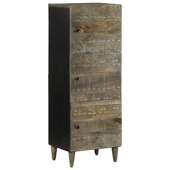 vidaXL Aparador alto madera maciza de mango 40x33x110 cm (2)