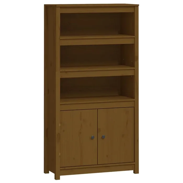 vidaXL Aparador alto madera maciza de pino marrón miel 80x35x154 cm