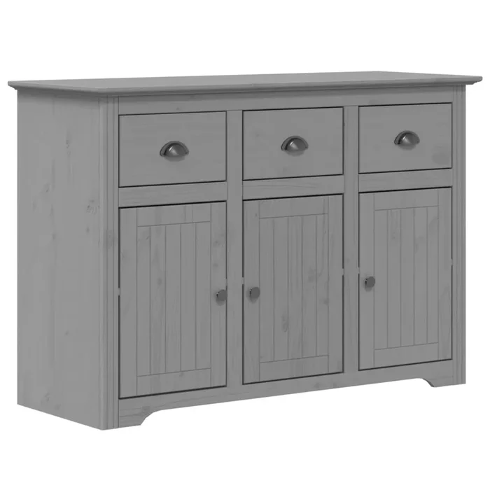 vidaXL Aparador BODO madera maciza de pino gris 115,5x44x80 cm