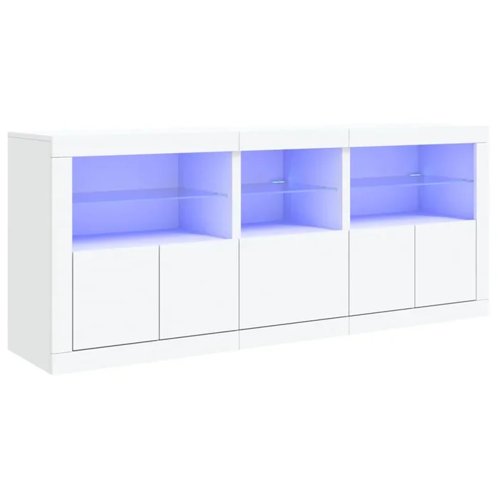 vidaXL Aparador con luces LED blanco 162x37x67 cm (2)